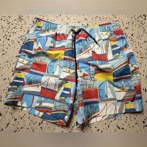 Nautica Multicolor Sailboat Men's Swim Trunks
